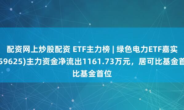 配资网上炒股配资 ETF主力榜 | 绿色电力ETF嘉实(159625)主力资金净流出1161.73万元，居可比基金首位