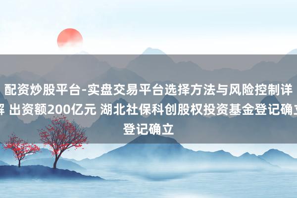 配资炒股平台-实盘交易平台选择方法与风险控制详解 出资额200亿元 湖北社保科创股权投资基金登记确立