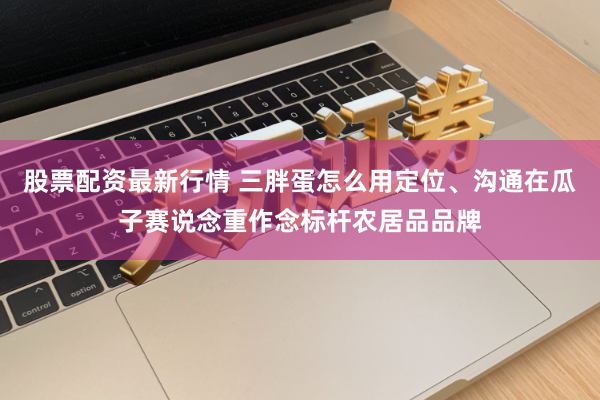 股票配资最新行情 三胖蛋怎么用定位、沟通在瓜子赛说念重作念标杆农居品品牌