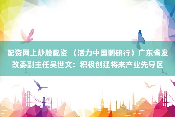 配资网上炒股配资 （活力中国调研行）广东省发改委副主任吴世文：积极创建将来产业先导区